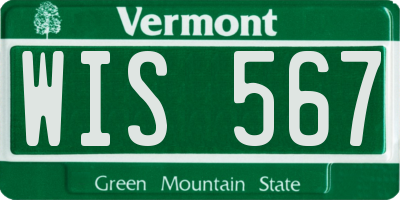 VT license plate WIS567
