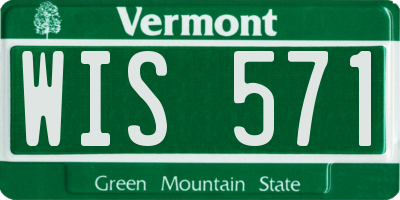 VT license plate WIS571
