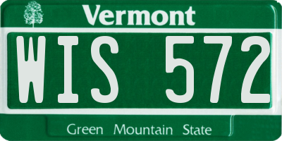 VT license plate WIS572