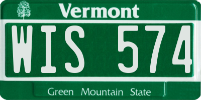VT license plate WIS574