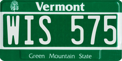 VT license plate WIS575