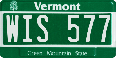 VT license plate WIS577