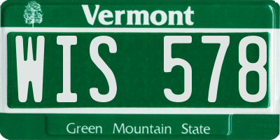 VT license plate WIS578