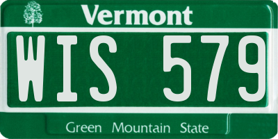 VT license plate WIS579