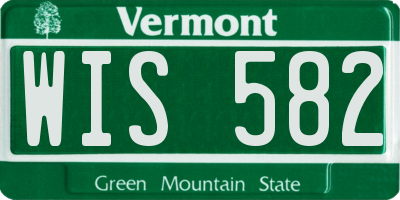 VT license plate WIS582