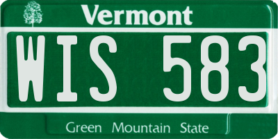VT license plate WIS583
