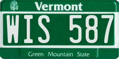 VT license plate WIS587