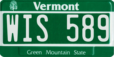 VT license plate WIS589