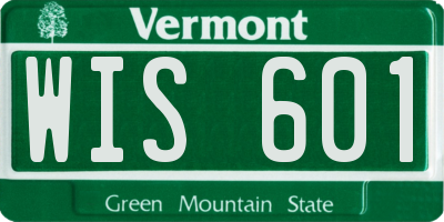VT license plate WIS601