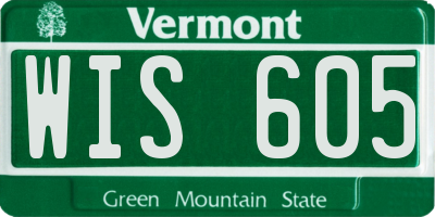 VT license plate WIS605
