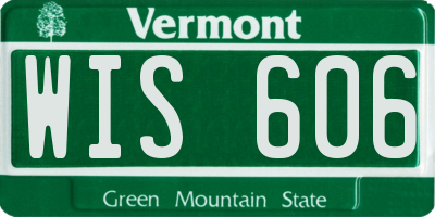 VT license plate WIS606
