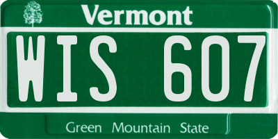 VT license plate WIS607