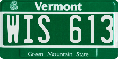 VT license plate WIS613