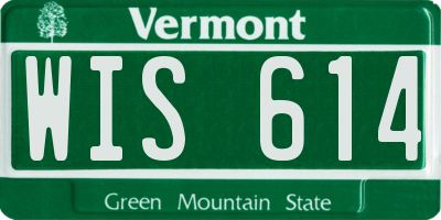 VT license plate WIS614