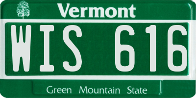 VT license plate WIS616