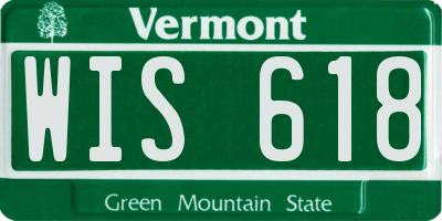 VT license plate WIS618