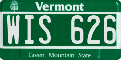 VT license plate WIS626