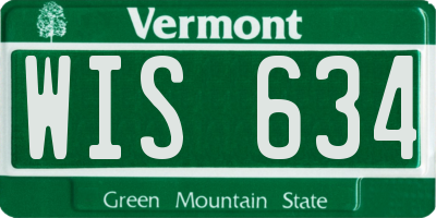 VT license plate WIS634