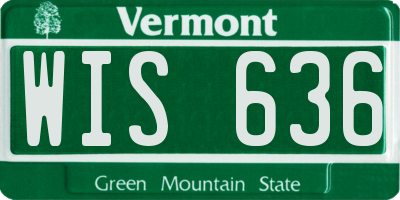 VT license plate WIS636