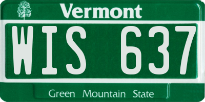 VT license plate WIS637