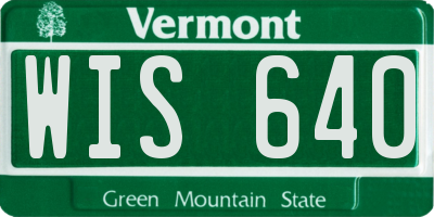 VT license plate WIS640