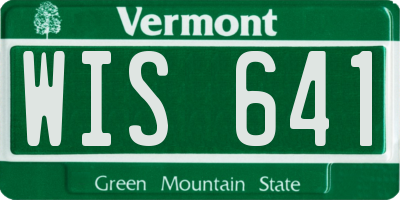 VT license plate WIS641