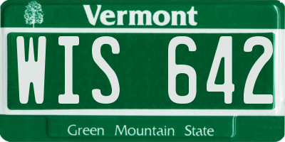 VT license plate WIS642