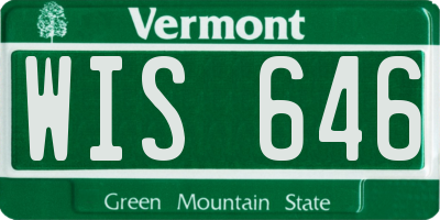 VT license plate WIS646