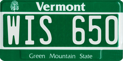 VT license plate WIS650