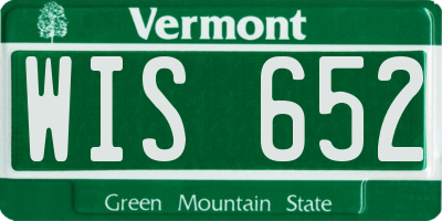 VT license plate WIS652