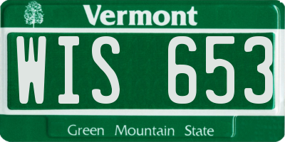 VT license plate WIS653