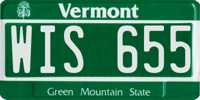 VT license plate WIS655