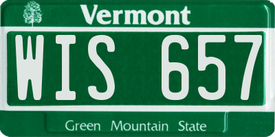 VT license plate WIS657