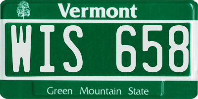 VT license plate WIS658