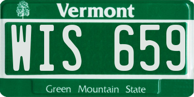 VT license plate WIS659