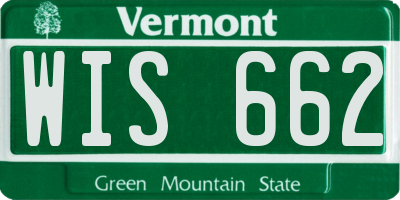 VT license plate WIS662