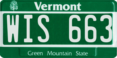 VT license plate WIS663