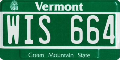 VT license plate WIS664