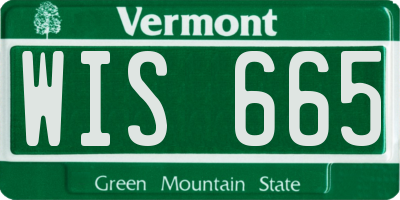 VT license plate WIS665