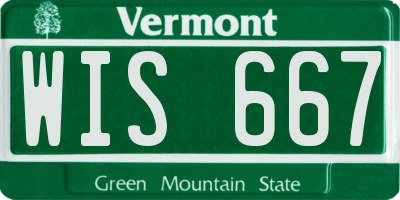 VT license plate WIS667