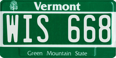 VT license plate WIS668