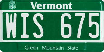 VT license plate WIS675