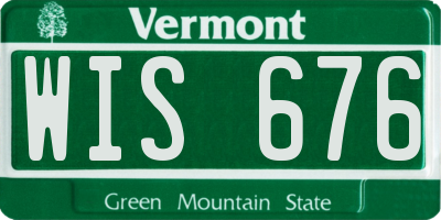 VT license plate WIS676