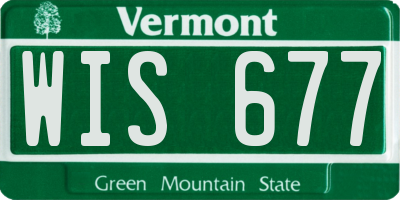 VT license plate WIS677