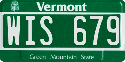 VT license plate WIS679