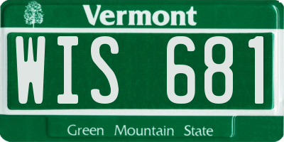 VT license plate WIS681