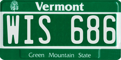 VT license plate WIS686