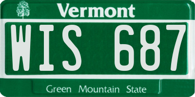 VT license plate WIS687
