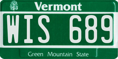 VT license plate WIS689