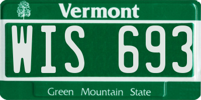VT license plate WIS693